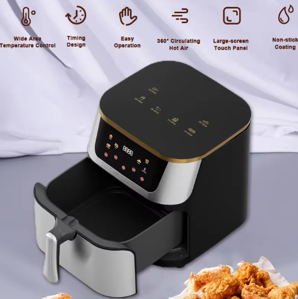 Stainless Steel Digital Air Fryer 8L 10L Capacity 1800W