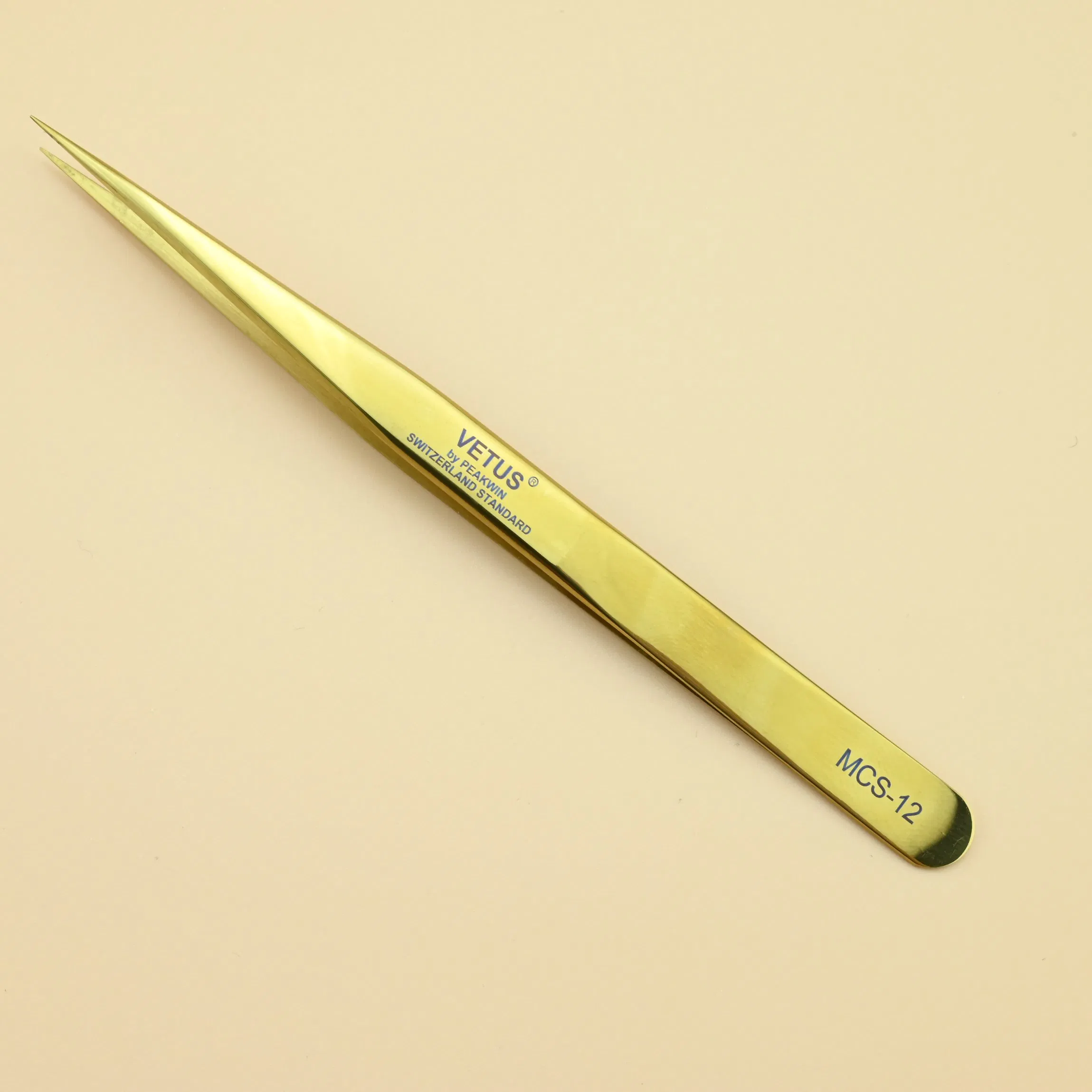 Mt Lashes Wholesale OEM Beauty Salon Daily Use Beautiful Champagne Eyelash Precision Tweezer