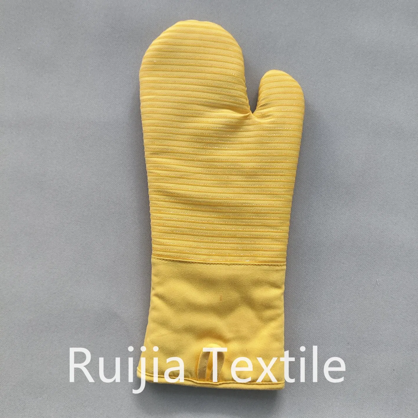 Non-Slip Kitchen Cotton Oven Mitts with Silicone Stripes Oven Gloves Non Woven Fabric Lining