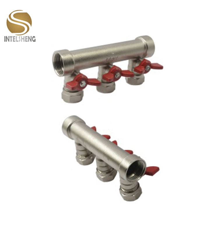 3, 4, 5, 6, 7, 8 Way Brass Water Manifold for Floor Heating Plumbing System Underground Heating System