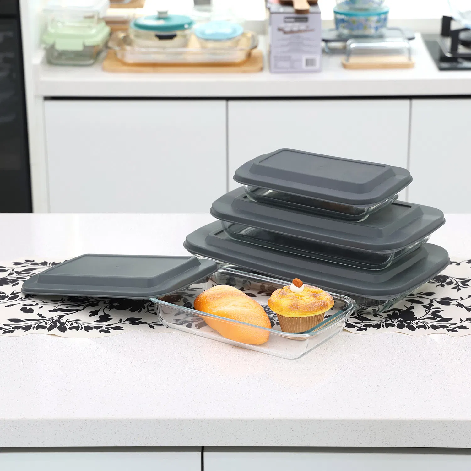 Ideal for High-Volume Production Reusable Glass Baking Dish for Meal Prep 1000ml