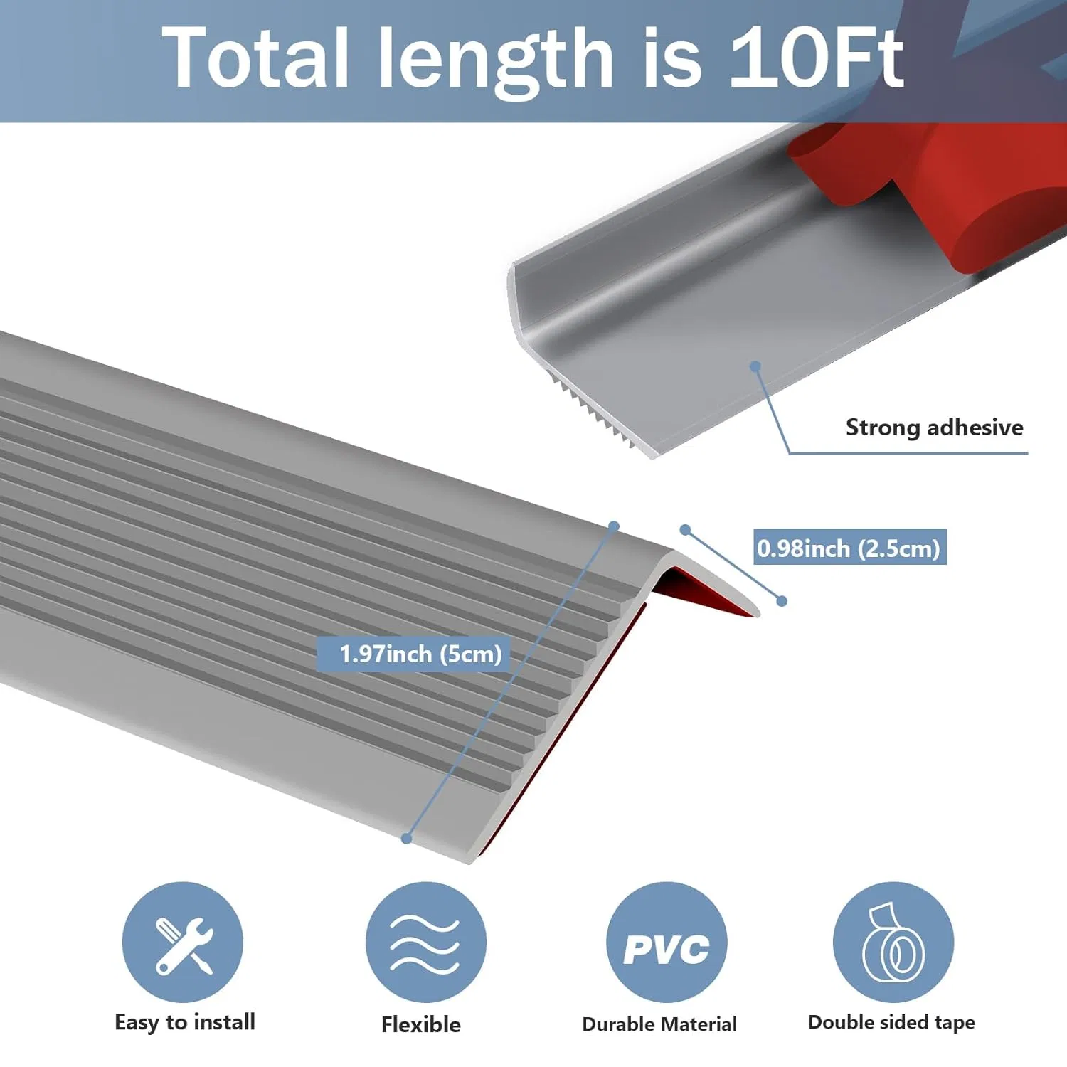 PVC Anti-Slip Stair Nosing for Safe Step Protection