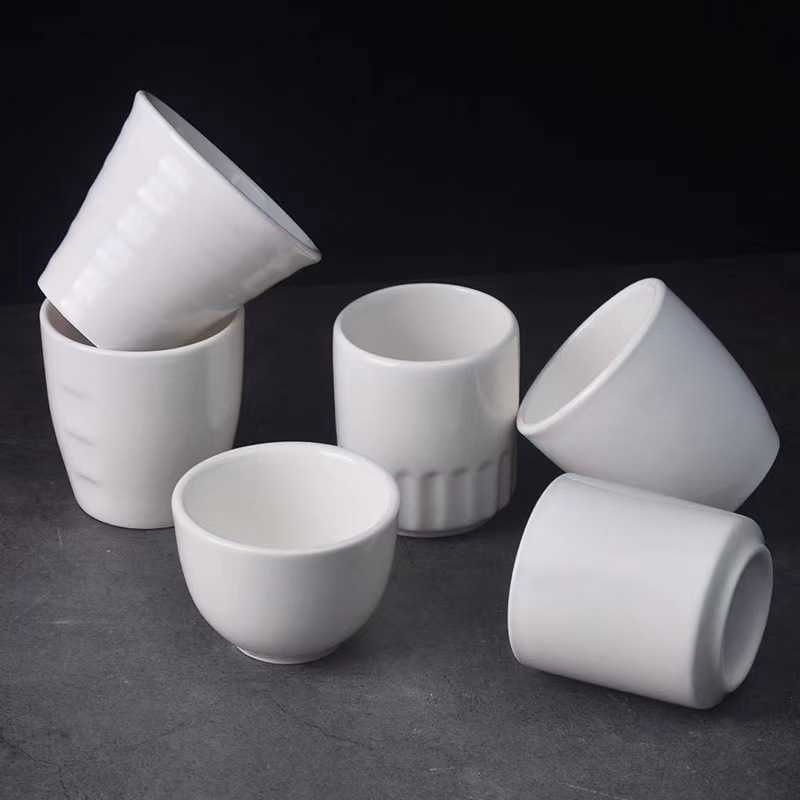 Tea Cup Pure White Ceramics Hotel Layout Wine Glass Glass