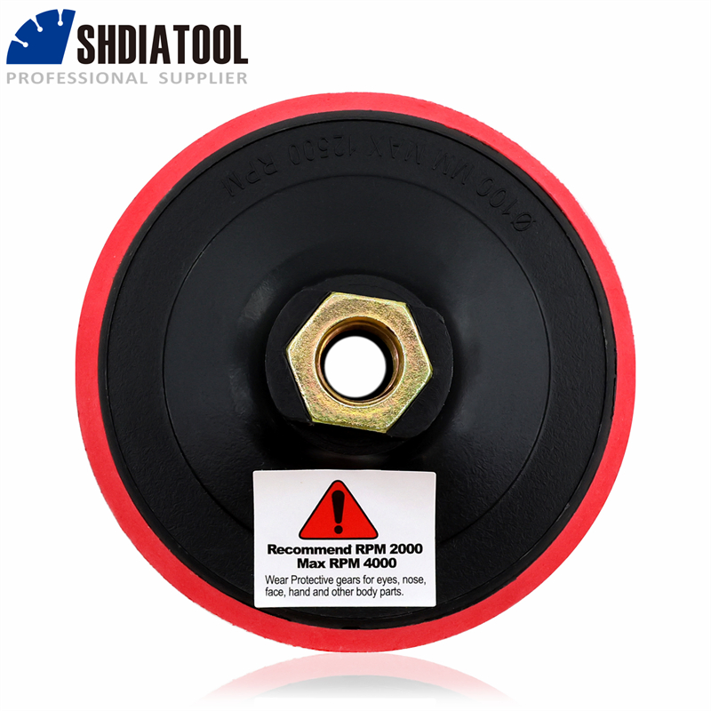 4inch/100mm Diamond Polishing Pads Soft Foam Pad Plastic Backer Flexible Holder Pad Angle Grinder Adapter