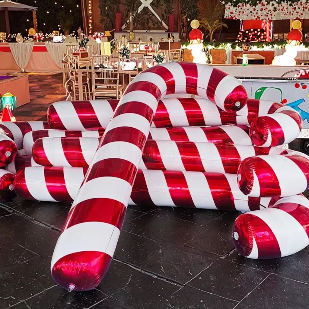 Inflatable Shiny Candy Cane Party Event Reflective Inflatable Christmas Candy