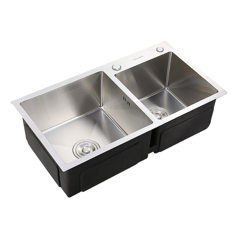 Single Bowl Stainless Steel Pressed Kitchen Sink with Drainboard Above Counter Installation