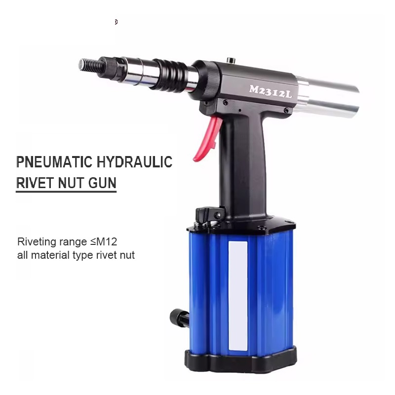 M2312L Extra-Long Stroke Pneumatic Hydraulic Riveting Nut Tool Air Riveter for Split Nuts Lantern Rivet Nut M12