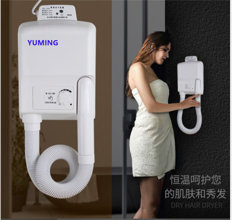 Wall Mounted Bathroom Use Hair & Skin Dryer with Shaver Socket