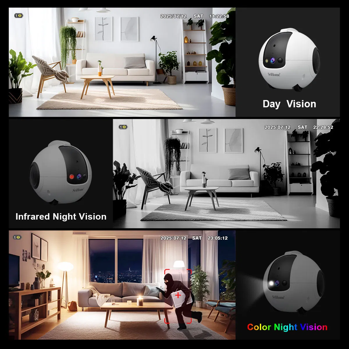 Camera Robot Mini Movable Pet Camera Battery Powered, Mobile Phone APP, Two-Way Call, Night Vision, Motion Detection, Video Recording
