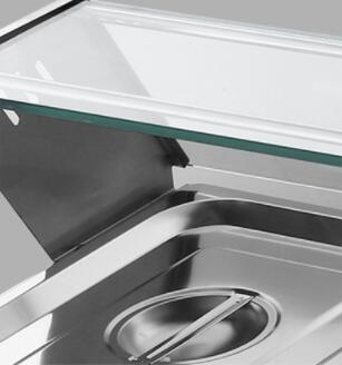 Commercial Kitchen Stainless Steel Glass Food Vending Table Fast Food Heat Preservation Table