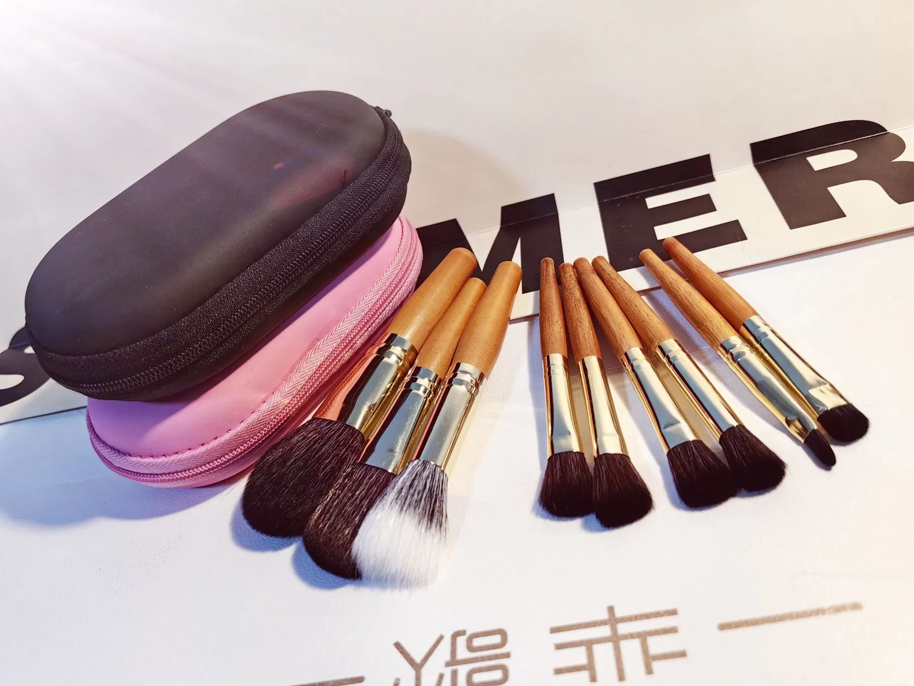 9-PC Set 2025 Fashion Mini Wood Handle Makeup Brush
