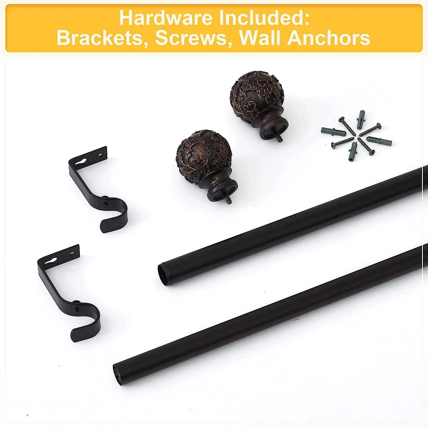 Custom Crystal Ball Finial Glass Curtain Rod Accessories Acrylic Glass Curtain Finial Rods for Sales
