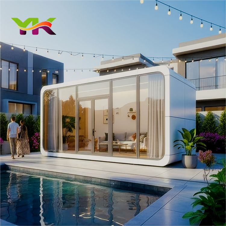 Modular Apple House Prefab Tiny Mobile Space Capsule Home House Pod Modern Prefabracated Container Building Camp Outdoor Apple Capsule Cabin Homestay Factory