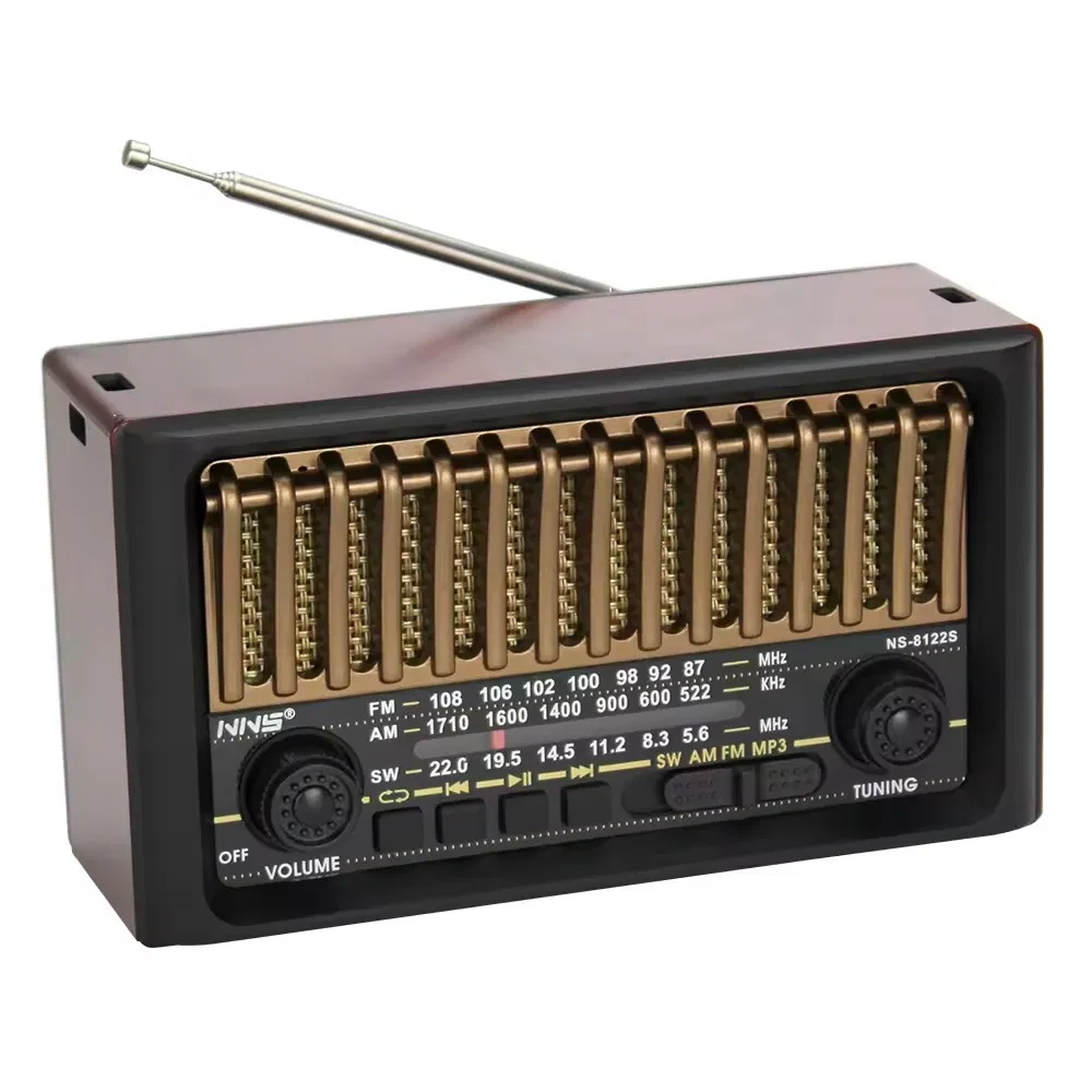 Ретро радио NS-8122S деревянное, FM/SW, Bluetooth