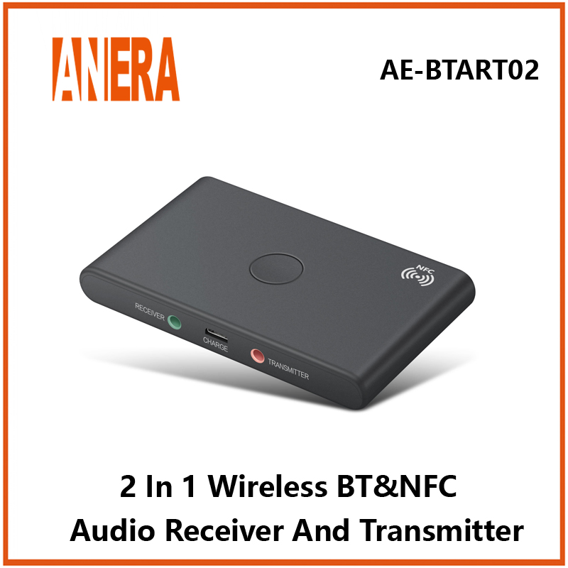 Anera NFC Wireless Bluetooth Audio 2 in 1 Receiver/Transmitter Car Music Audio Bt Adapter for Car TV Earphone