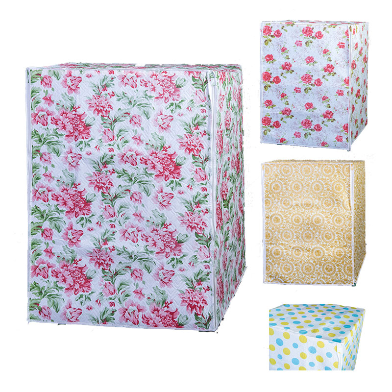 Washer/Dryer Cover for Front Load, Washing Machine Cover Waterproof, Dustproof and Anti-UV, Heavy Duty Oxford Washer Covers for Outside, Color Flowers Bubbles