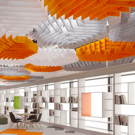 Sound Absorption Acoustic Ceilings Standard Pet Polyester 3D Fiber Panels