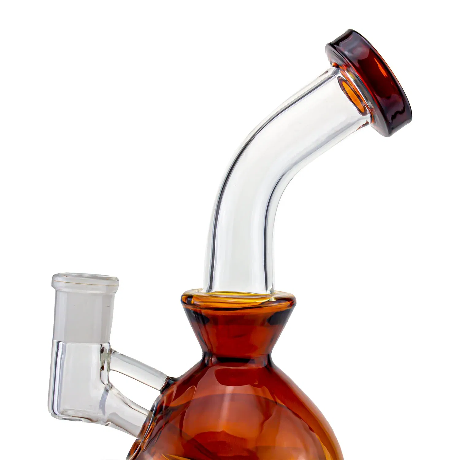 Amber Glass DAB Rig Smoking Water Pipe for Wholesale