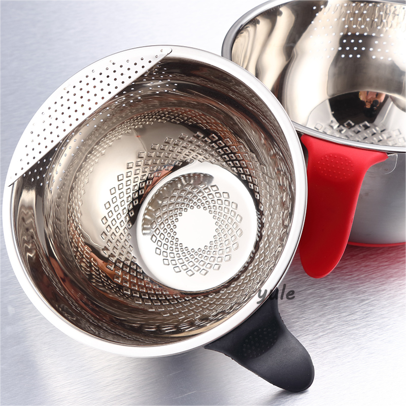 2025 Hot Sale Fruit Salad Set of 3 Pieces Stainless Steel Whisking Bowls