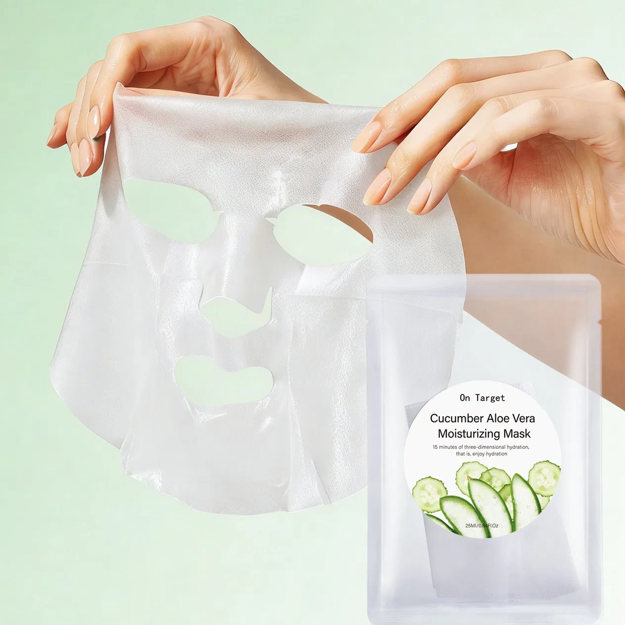 Organic Wholesale Cucumber Aloe Vera Sheet Mask Deep Moisturizing Nourishing Soothing & Brightening Facial Mask Skin Care Hydration