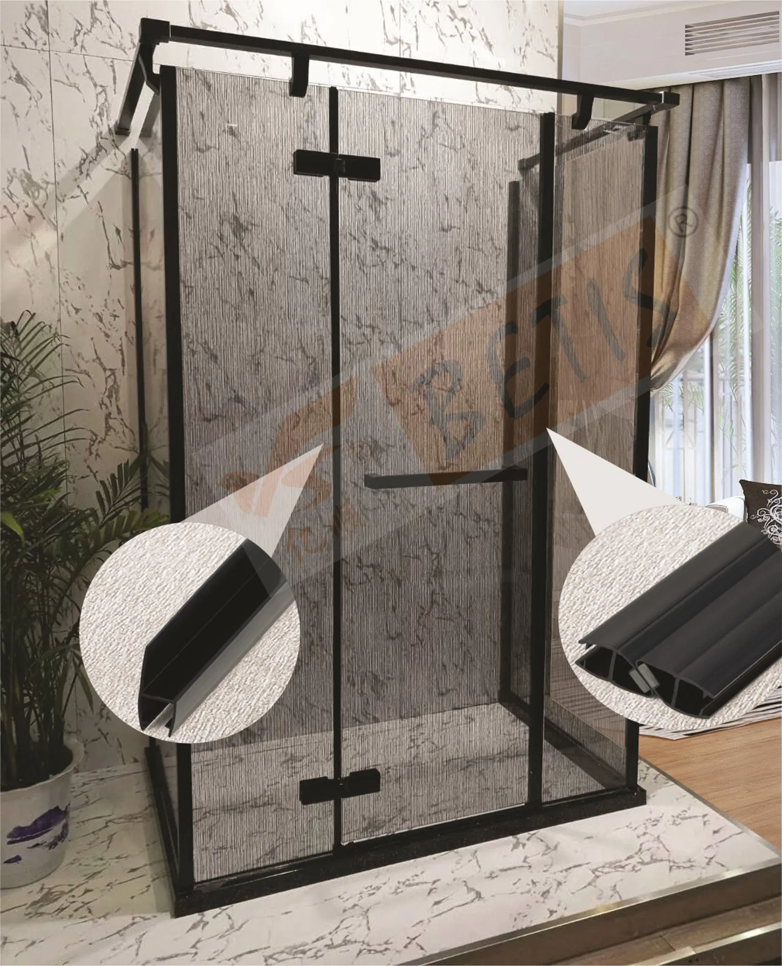 Bathroom Glass Panel Accessories Fittings Shower Door Jamb Bulb Seal