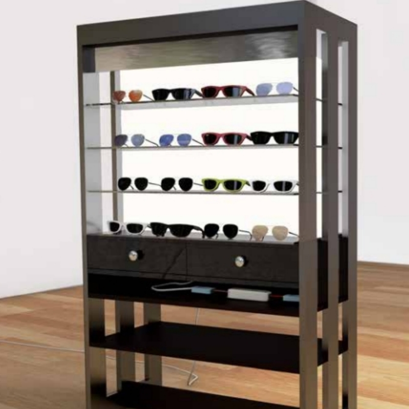 Металлический перфорированный стеллаж для магазина