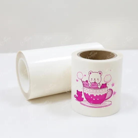 Small Diameter 35mm Meow Meow Machine Dedicated Self-Adhesive Material Transparent Thermal Film Presents Pink