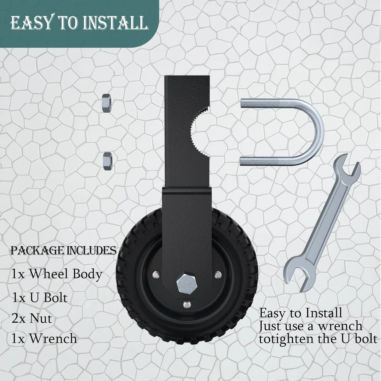 Gate Wheel, 6 Inch Under Mount Door Caster