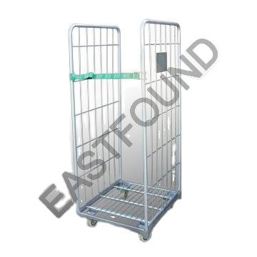 Durable Folding Storage Galvanized Laundry Cage Trolley with Wheels