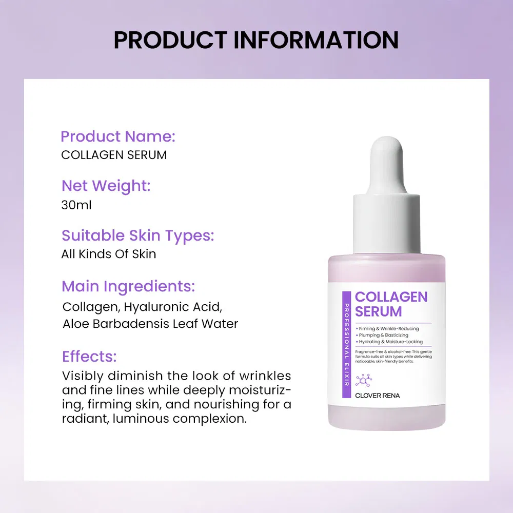 Restore Elasticity Anti Wrinkles Anti Aging Face Serum Hyaluronic Acid Collagen Serum