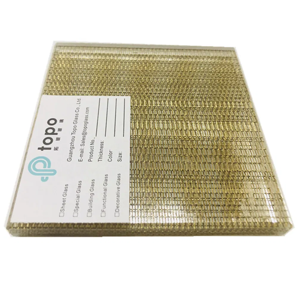 High Quality 5mm + 5mm Fireproof Resistant Wired Glass for Home Decor (PLW-TP)