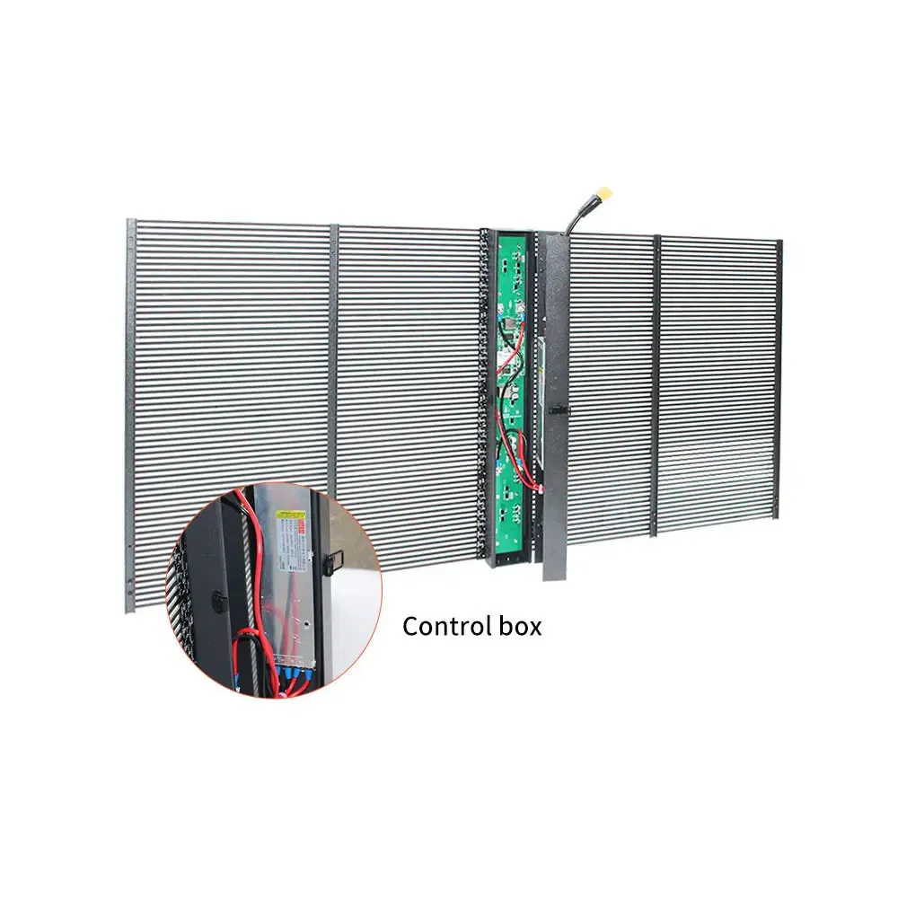 Indoor Advertising HD Transparent LED Video Wall P3.91-7.81 Transparent LED Display Fixed Behind Glass in Store