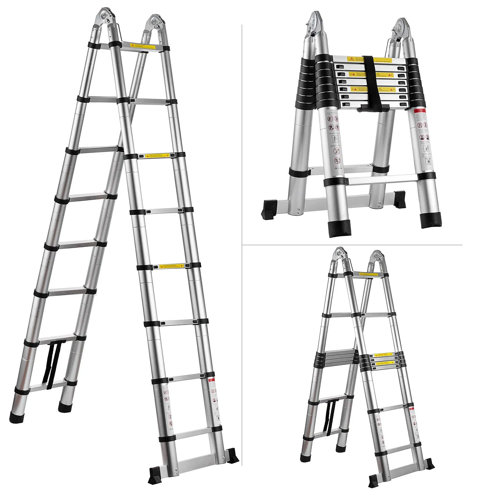 Convenient Multi Purpose Industrial Steps Folding Telescopic Aluminum Ladder