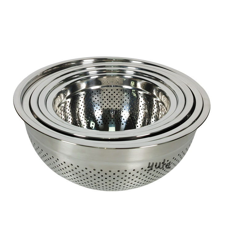 Korean Storage Vegetable Food Serving Foldable Kitchen Stainless Steel Mesh Strainer Set