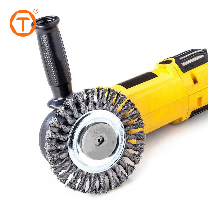 Round Knotted Wire Wheel Braided Steel Angle Grinder Brush for Grinder