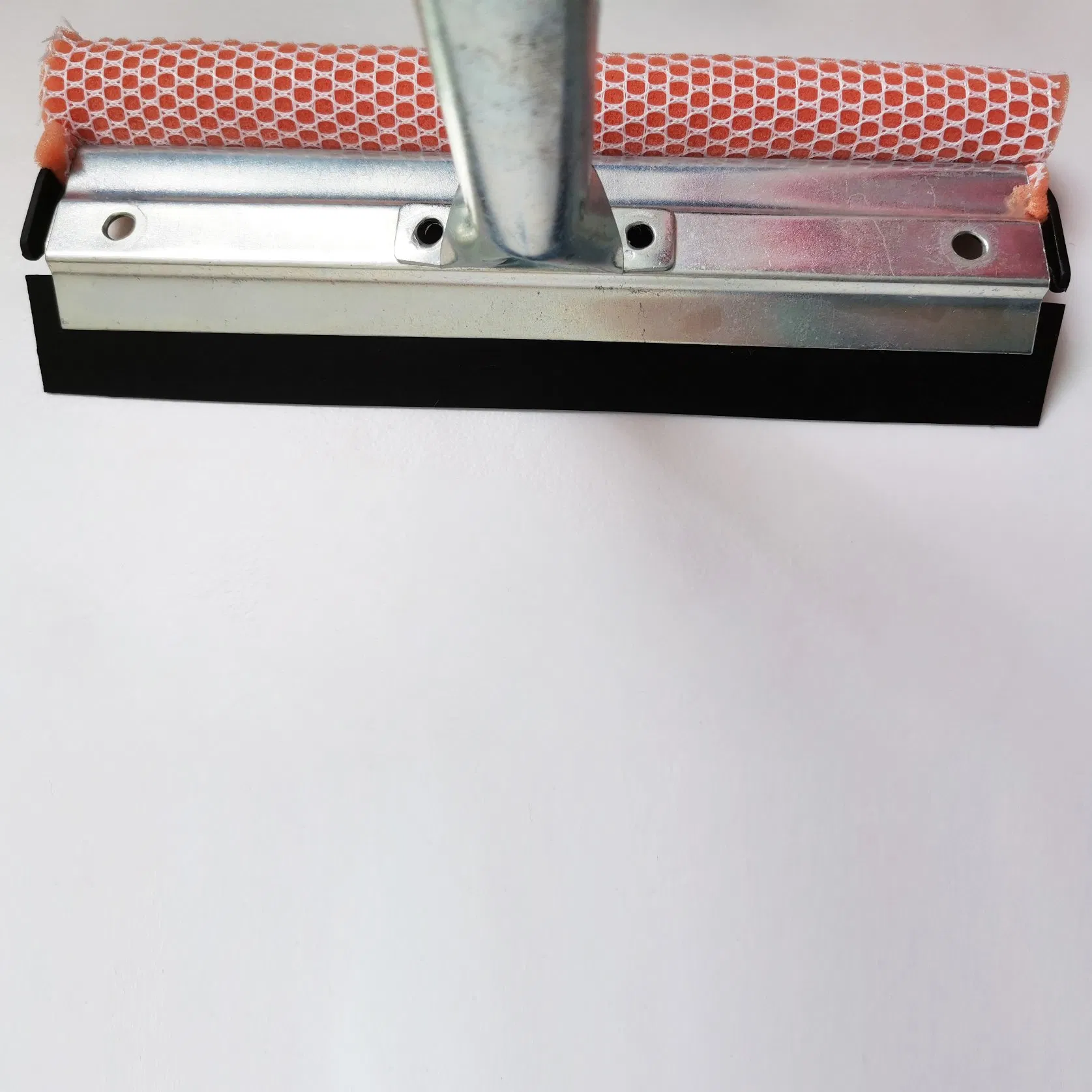 Window Squeegee and Windshield Cleaning Sponge and Rubber Squeege with Wooden Handle for Tough Clean 8"