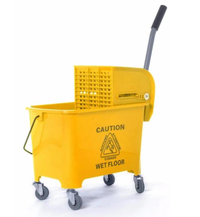26L Hotel Cleaning Use Plastic Mop Bucket Wringer Trolley