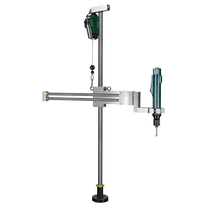 Electric & Pneumatic Screwdriver Vertical Stand with 360° Extendable & Rotatable Balanced Arm – Effort-Saving Push-Pull Screw Driver Holder