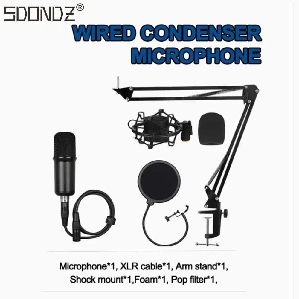 Professional Podcast XLR Connector Microphone with 48V Phantom Power