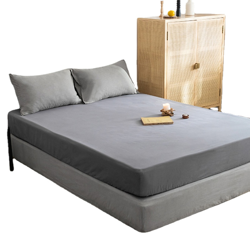 Luxury Solid Color Custom Soft Breathable Bedding Sheets Home Cozy Fitted Sheet