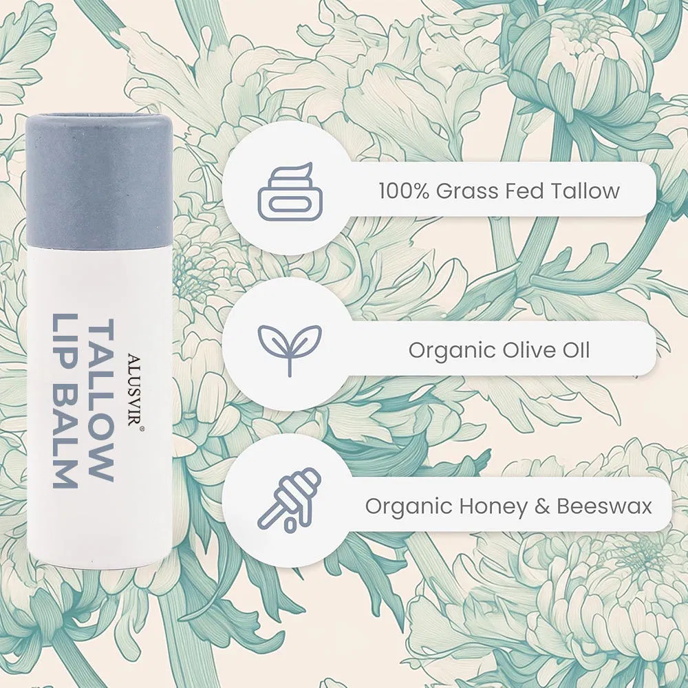 100% Grass Fed Tallow Lip Balm Vegan Hydrating Moisturizer Lip Butter Balm
