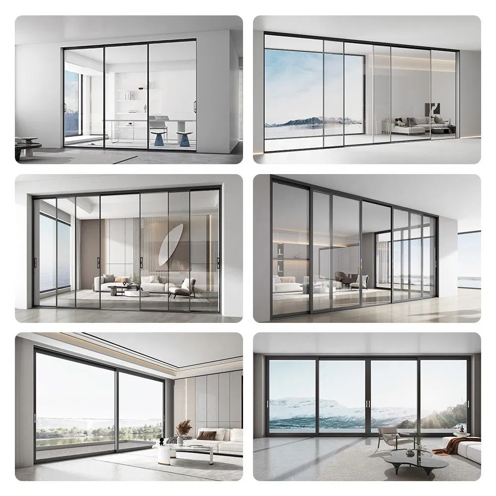 Arage Villa Finished Interior Exterior Stacking Balcony Horizontal Hanging Double Glazed Aluminum Sliding Doors