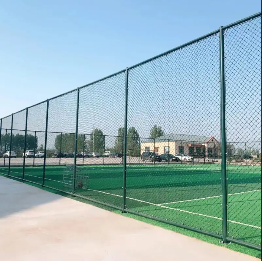 Football Stadium Field Chain Link Fence Galvanized Chain Mesh Diamond Iron Wire Mesh for Football Field Fence