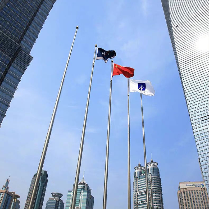 Flag Pole 25FT Banner Stainless Steel Flags Gold Tapered Silver Residential Color Banners Advertising Outdoor Tapered Automatic Large Bollard Flagpole