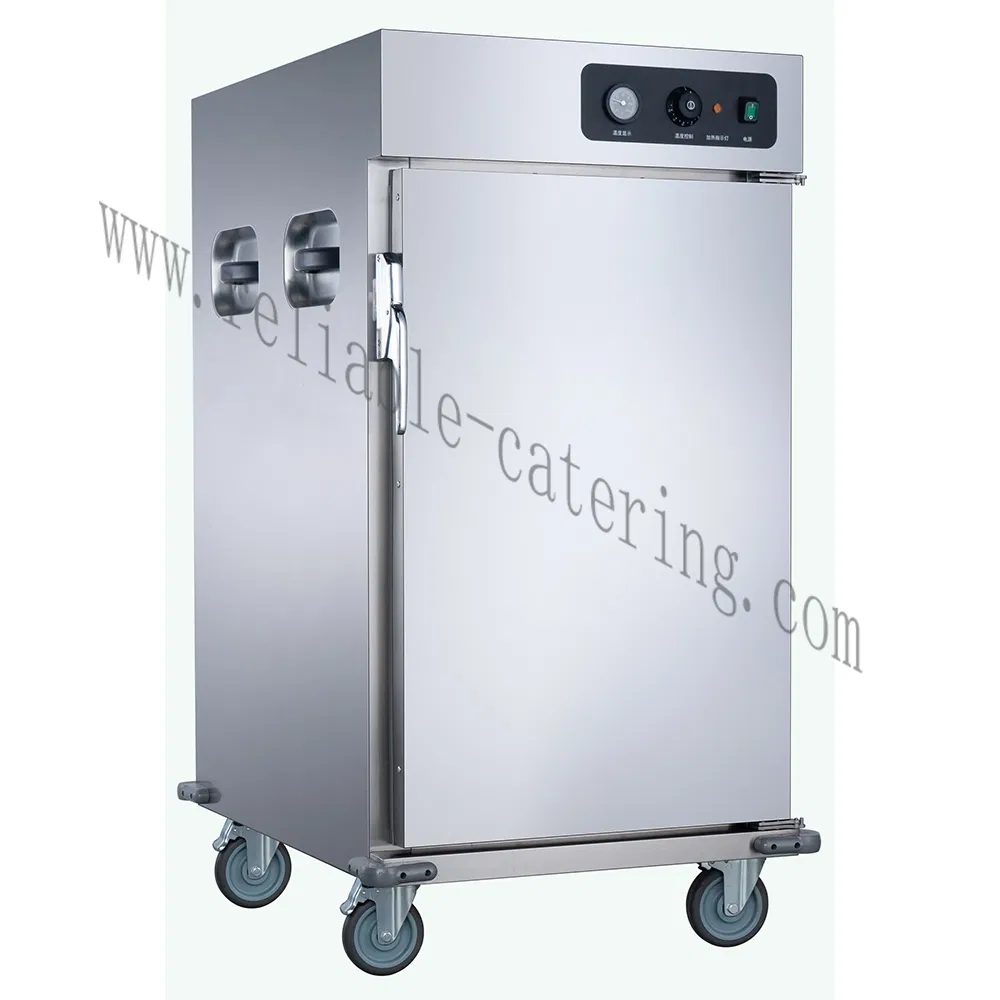 Stainless Steel Food Warmer Cabinet Commercial Mobile Food Warmer Cart for Sale Adjustable Shelves, Locking Casters Precise Thermostat Fast Food Restaurant