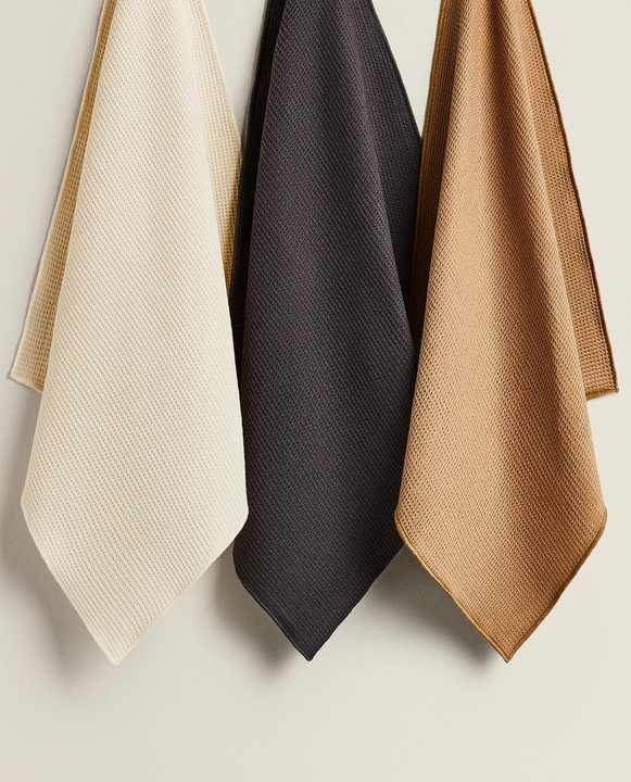 Top Selling Wholesale Sublimation Tea Towel 100% Linen Cotton Hotel Waffle Tea Towel Place Mat Cleaning Cloth