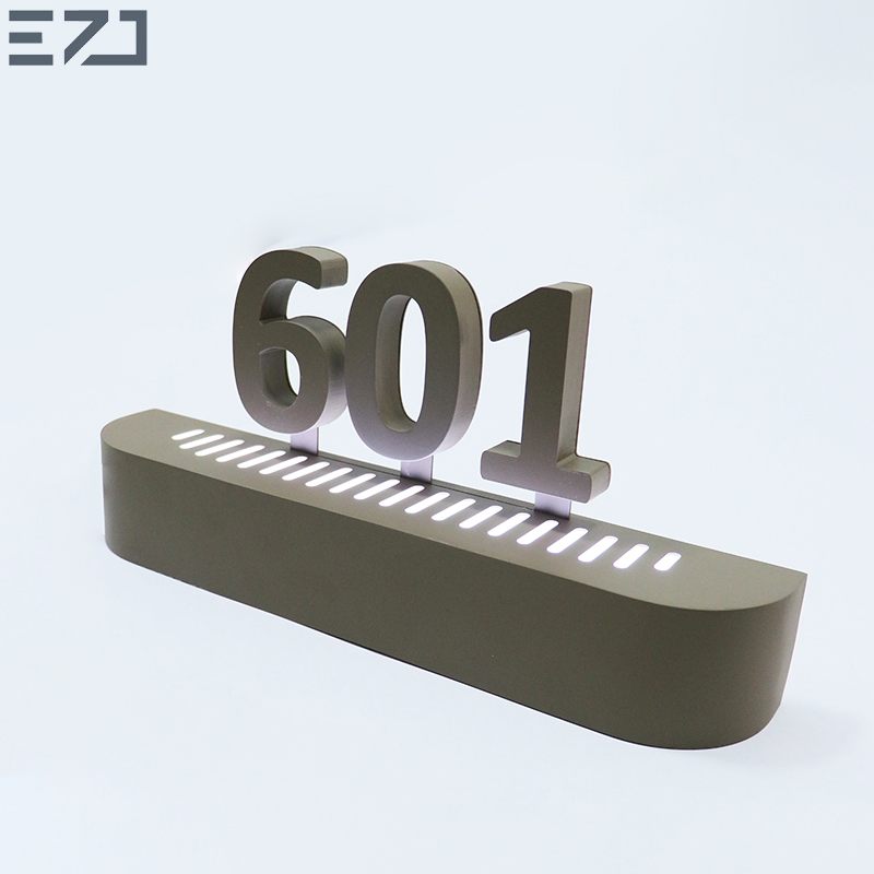 Ezd Free Design Hotel House Number Signage Plates with LED Light