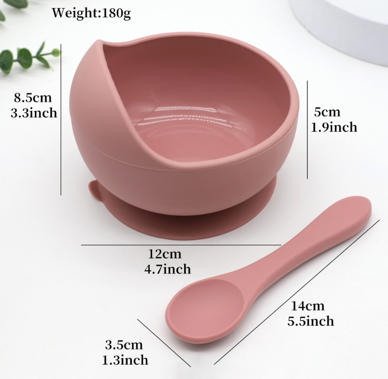 Colorful Silicone Baby Feeding Bowl with Easy Grip Design