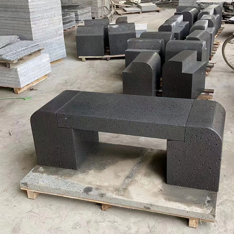 Desk and Chair Design Basalt Lava Stone Top Work Desk Modern Office Table Furniture Outdoor Desk