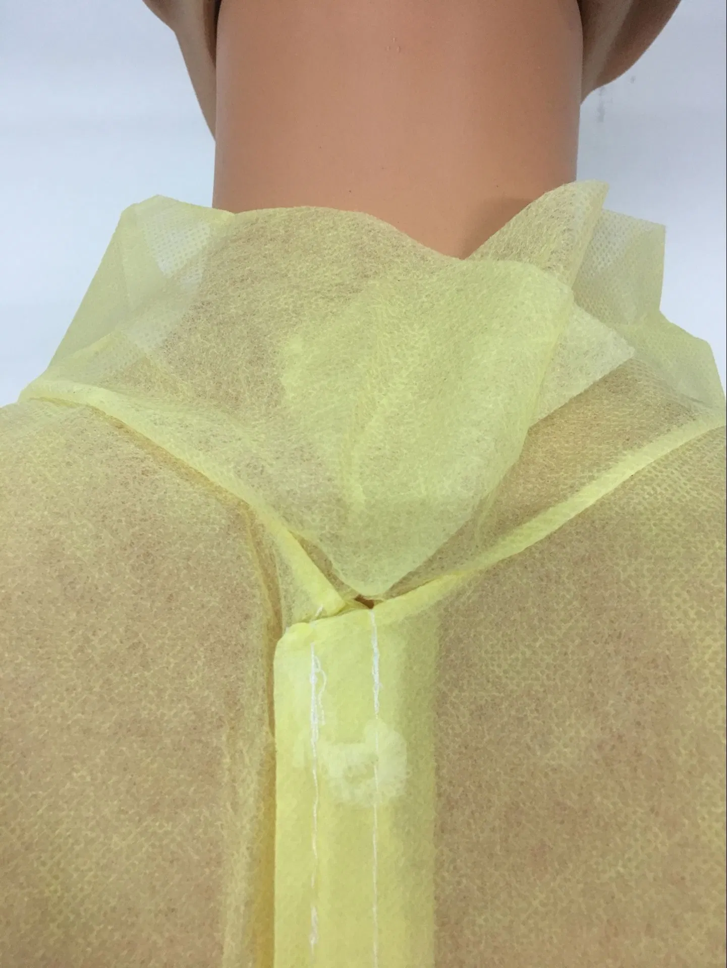 Disposable Isolation Non-Woven Yellow Gown